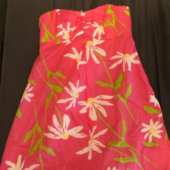 Lilly Pulitzer strapless dress. Size 6. Bright pink. - Picture 1 of 4